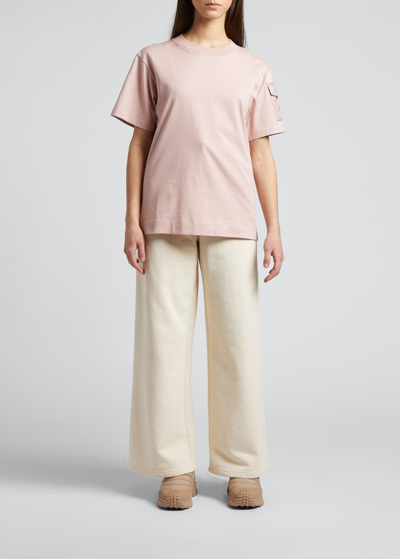 Shop Moncler Logo-pocket Short-sleeve T-shirt In Open Pink