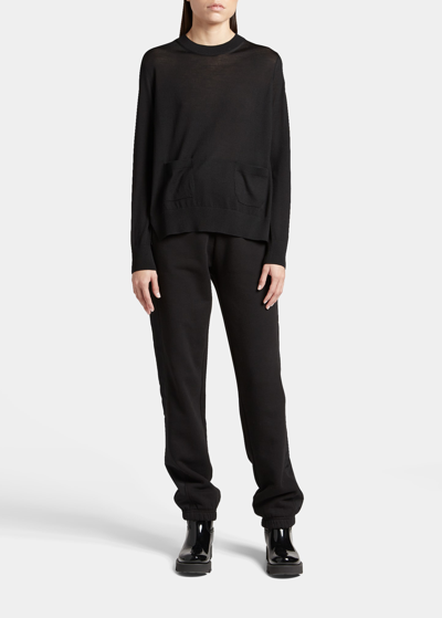 Shop Moncler Tonal Side-stripe Sweatpants In Black