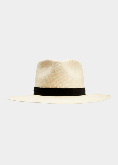 Shop Janessa Leone Spencer Straw Fedora Hat In Natural