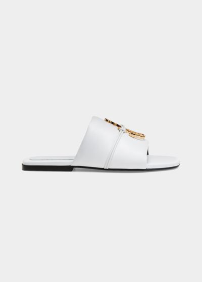 Shop Jw Anderson Anchor Medallion Flat Slide Sandals In White