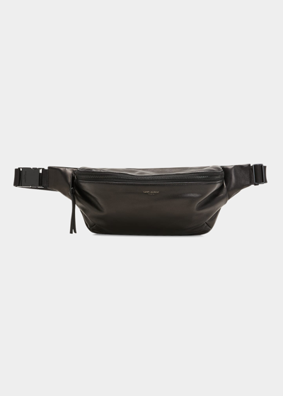 Saint Laurent Men's Marsupio Leather Belt Bag In Nero | ModeSens