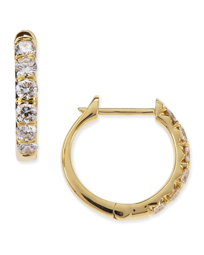 Shop Jude Frances Pave Diamond Hoop Earrings In 18k Gold In Yellow Gold