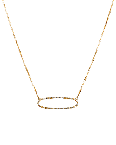 Shop Bridget King Jewelry 14k Reversible Diamond Oval Necklace In Gold