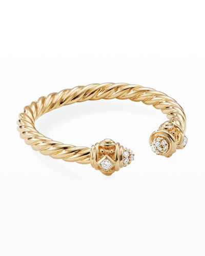 Shop David Yurman Renaissance Ring With Diamonds In 18k Gold, 2.5mm