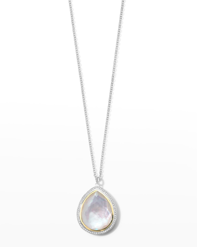 Shop Ippolita Large Teardrop Pendant Necklace In Chimera With Diamonds In Mother Of Pearl
