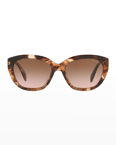 Shop Prada Gradient Acetate Cat-eye Sunglasses In Blk