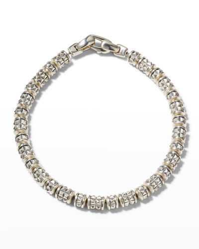 Shop David Yurman Men's 6mm Pyramid Bead Bracelet In Silver