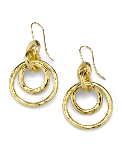 Shop Ippolita Puffy Hammered Jet Set Earrings In 18k Gold In Yellow Gold