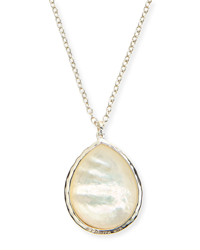 Shop Ippolita Large Pendant Necklace In Sterling Silver In Mother Of Pearl