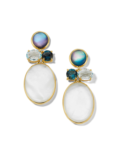 Shop Ippolita 4-stone Post Earrings In 18k Gold In Blunotte