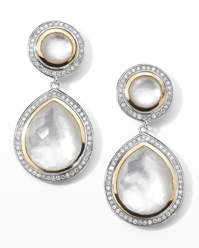 Shop Ippolita Snowman Earrings In Chimera With Diamonds In Mother Of Pearl