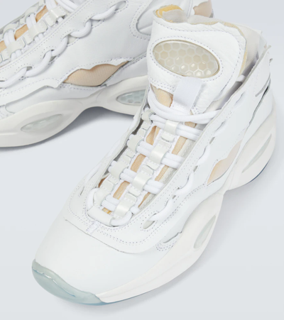 Shop Maison Margiela X Reebok Memory Of Question Mid Sneakers In White