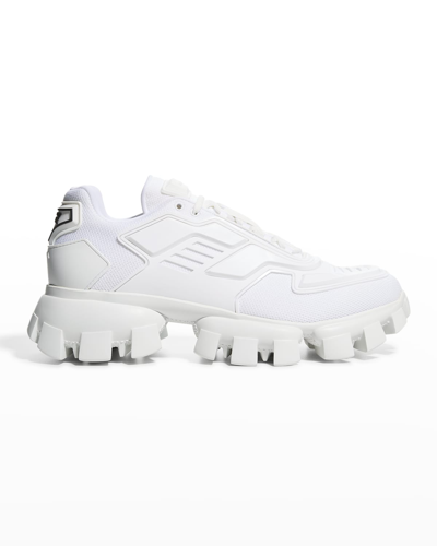 Shop Prada Men's Cloudbust Thunder Lug-sole Trainer Sneakers In Bianco