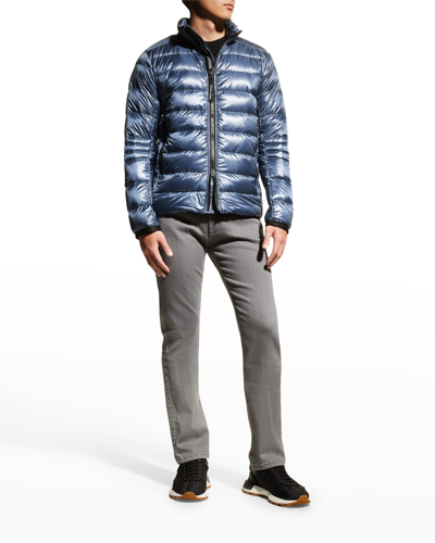 Shop Canada Goose Men's Crofton Lightweight Quilted Packable Jacket In Ozone Blue