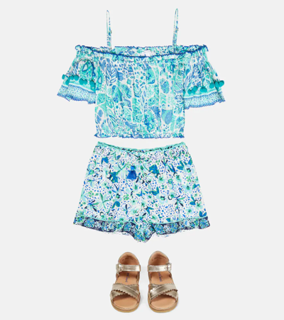 Poupette St Barth Men's Little Girl's & Girl's Cindy Culotte Shorts In Blue Monaco