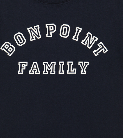 Shop Bonpoint Logo Cotton T-shirt In Upb Marine