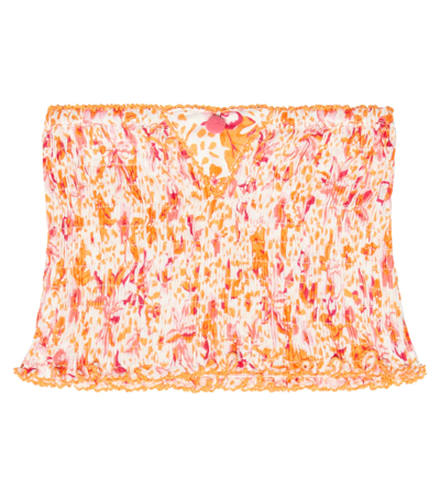Poupette St Barth Printed Bandeau Top In Pink Monaco