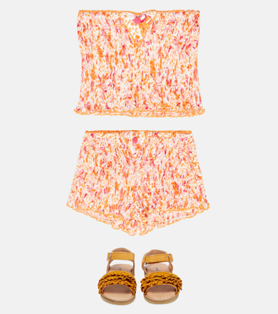 Poupette St Barth Printed Bandeau Top In Pink Monaco