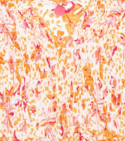 Poupette St Barth Printed Bandeau Top In Pink Monaco
