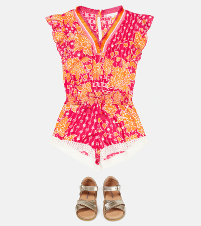 Poupette St Barth Sasha Floral Playsuit In Pink
