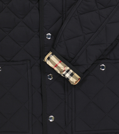 Shop Burberry Vintage Check Quilted Coat In Black