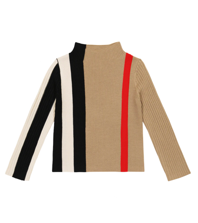Shop Burberry Striped Wool Sweater In Archive Beige Ip S