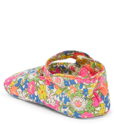 Shop Bonpoint Baby Lilibee Floral Slippers In Fl Multicolore