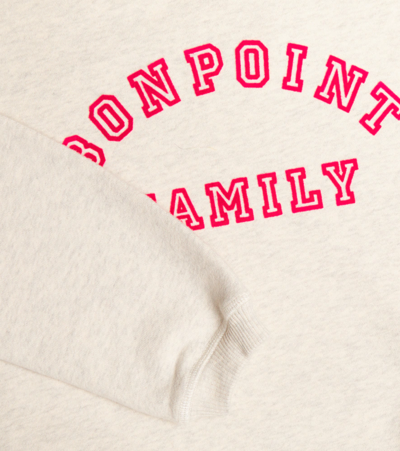 Shop Bonpoint Logo Cotton Sweatshirt In Beige Chiine