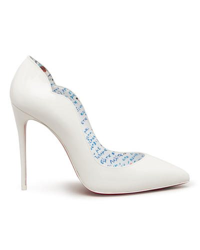 Shop Christian Louboutin Hot Chick Patent Red Sole Pumps In White