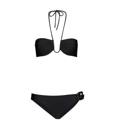 Gucci Sparkling Jersey Bikini With Double G In Black | ModeSens