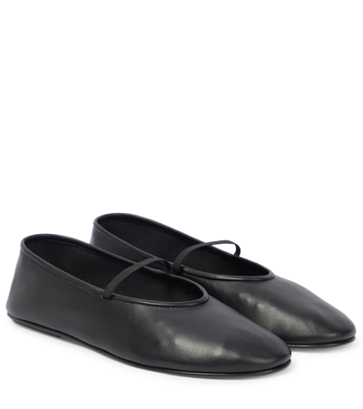 Shop The Row Leather Ballet Flats In Black