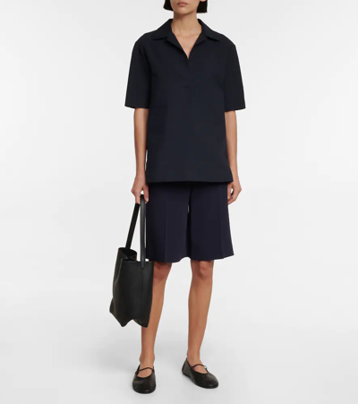 The Row Elastic Ballet Black Nappa Slippers In Black