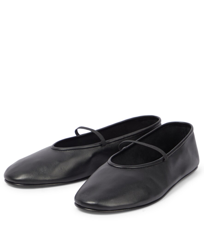 Shop The Row Leather Ballet Flats In Black