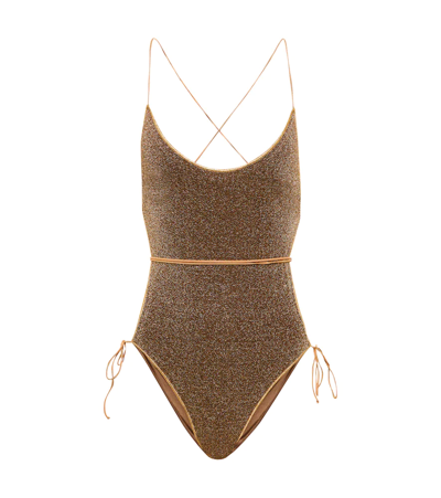 Oseree Sand Lumiere Maillot One-piece Swimsuit In Gold | ModeSens