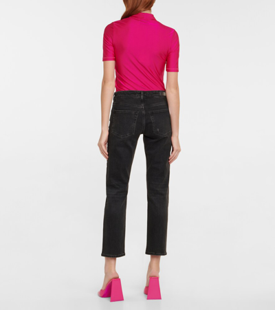 Shop Ag Girlfriend Mid-rise Cropped Jeans In Pfb3