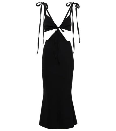 Shop Christopher Kane Cutout Midi Dress In Black