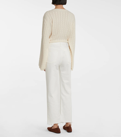 Shop Totême Cashmere Cable-knit Sweater In Off White