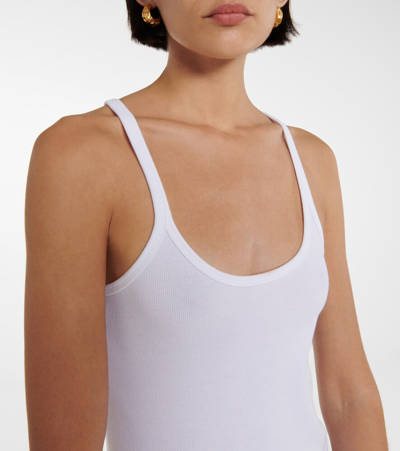 Shop Totême Cotton-blend Racerback Tank Top In White