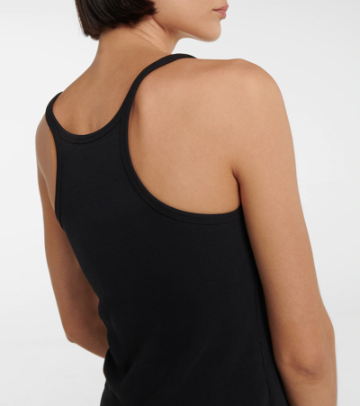 Shop Totême Cotton-blend Racerback Tank Top In Black