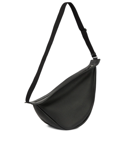 Shop The Row Slouchy Banana Large Leather Crossbody Bag In Black Pld