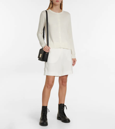 Shop Max Mara Leisure Lord Silk And Cotton Cardigan In Off White