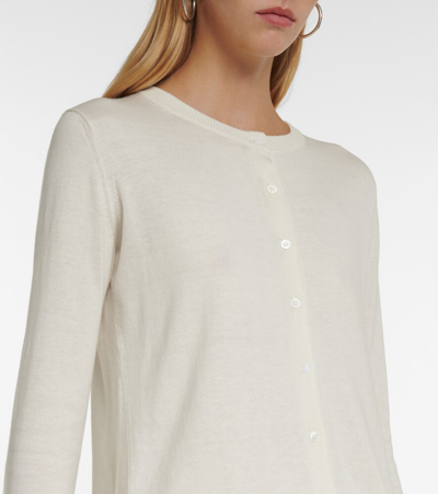 Shop Max Mara Leisure Lord Silk And Cotton Cardigan In Off White