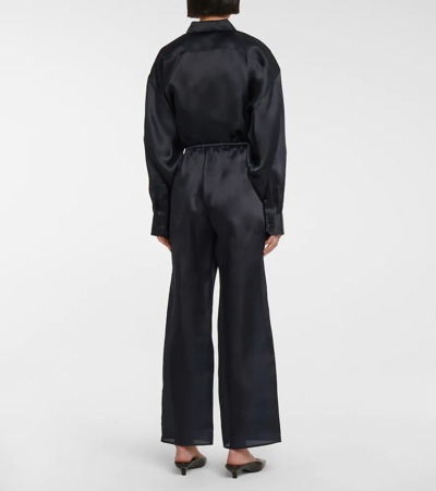 Shop Totême Silk Organza Wide-leg Pants In Night Out