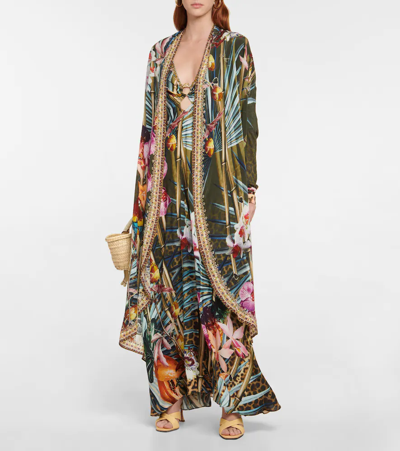 Shop Camilla Floral Silk Cutout Maxi Dress In Opassport To Para