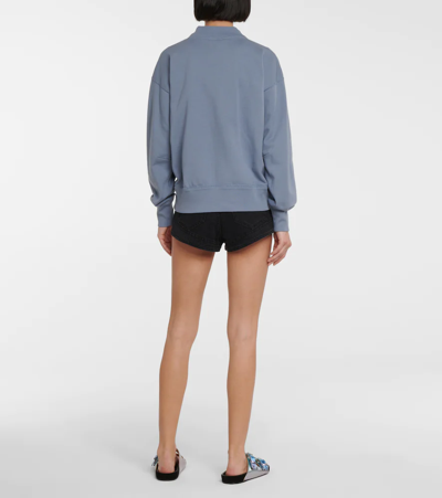 Shop Isabel Marant Étoile Moby Cotton-blend Sweatshirt In Greyish Blue