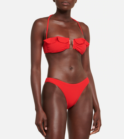 Melissa Odabash Maine Bandeau Bikini Top In Mazy Red