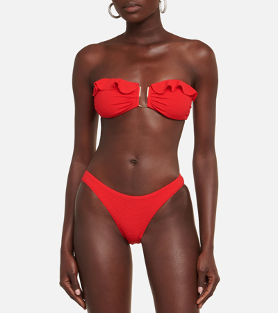 Melissa Odabash Maine Bandeau Bikini Top In Mazy Red