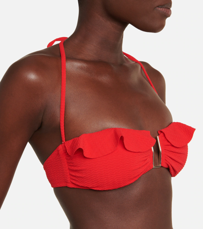 Melissa Odabash Maine Bandeau Bikini Top In Mazy Red