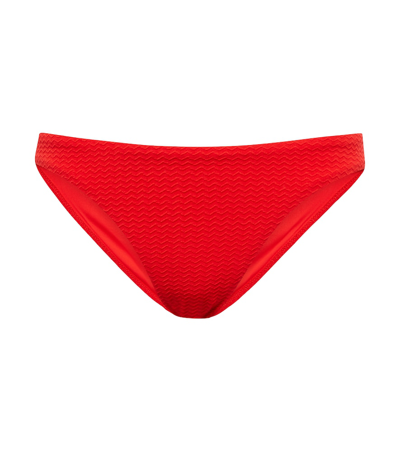 Melissa Odabash Maine Low-rise Bikini Bottoms In Mazy Red