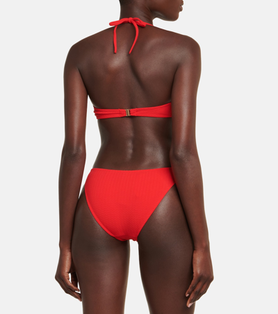 Melissa Odabash Maine Low-rise Bikini Bottoms In Mazy Red
